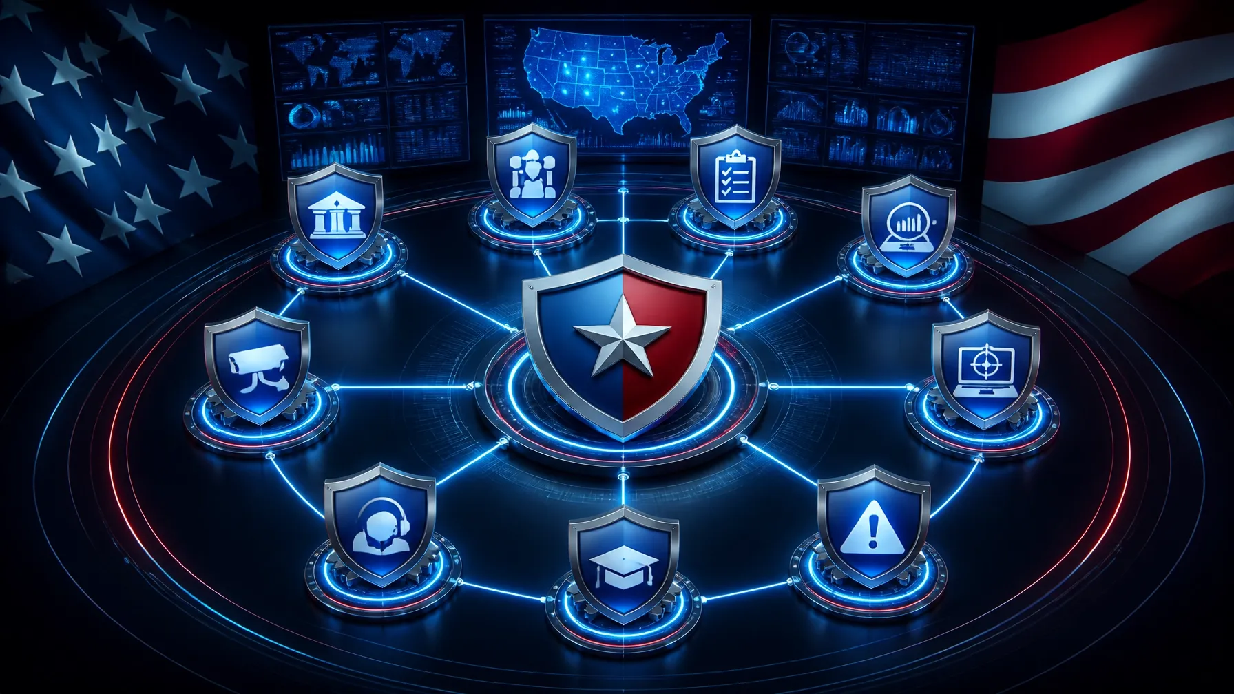 Nine Proactive Risk services connected in a layered defense hub